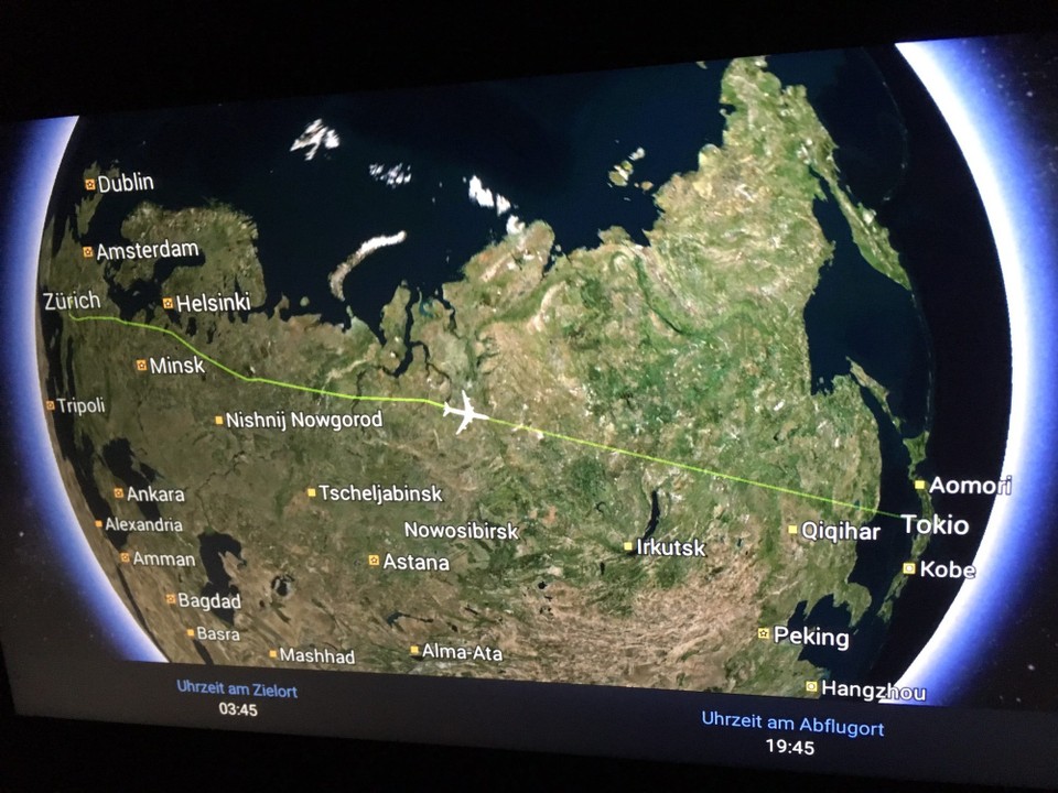 Schweiz - Kloten - Unsere Flugroute