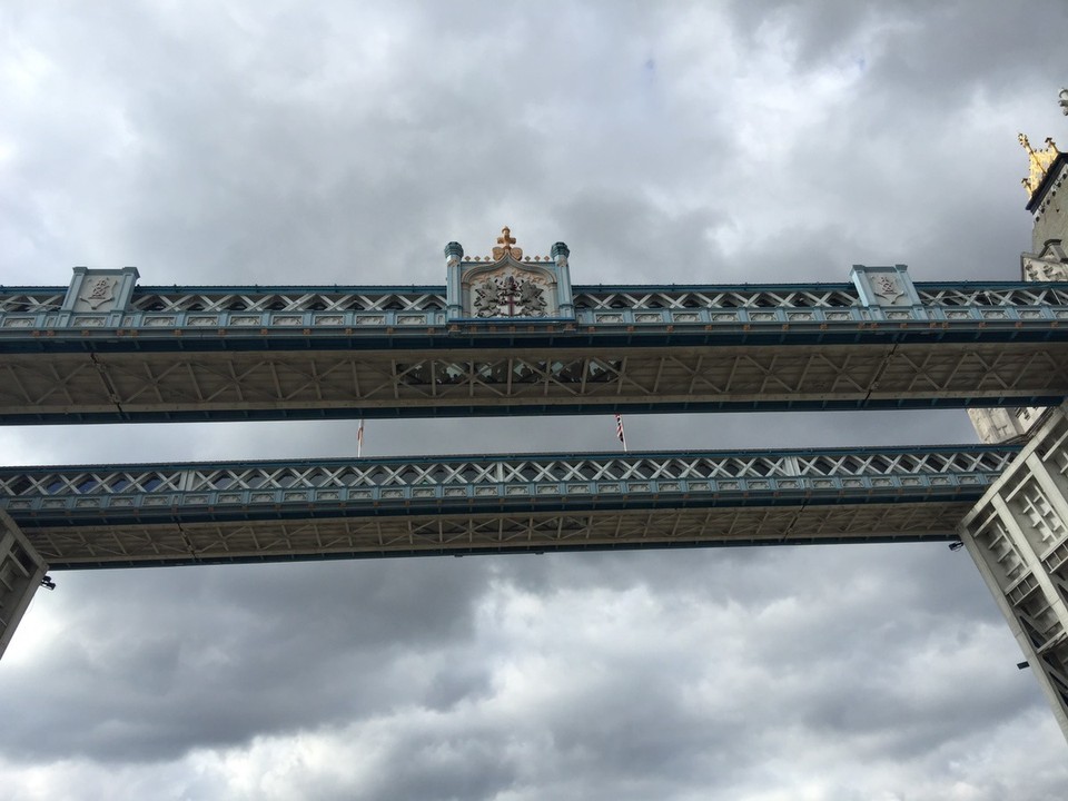  - United Kingdom, London, River Thames - Going under the Tower Bridge, London. 