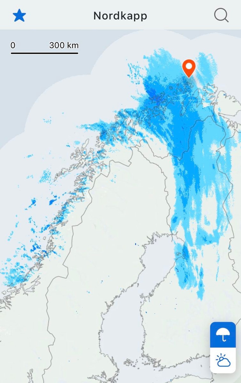 Norwegen - Kautokeino - Wetteraussichten: Für den heutigen Reisetag sind die Bedingungen gut. Mal schauen, wie es dann mit dem Wetter für den Besuch des Nordkapp‘s passt. 