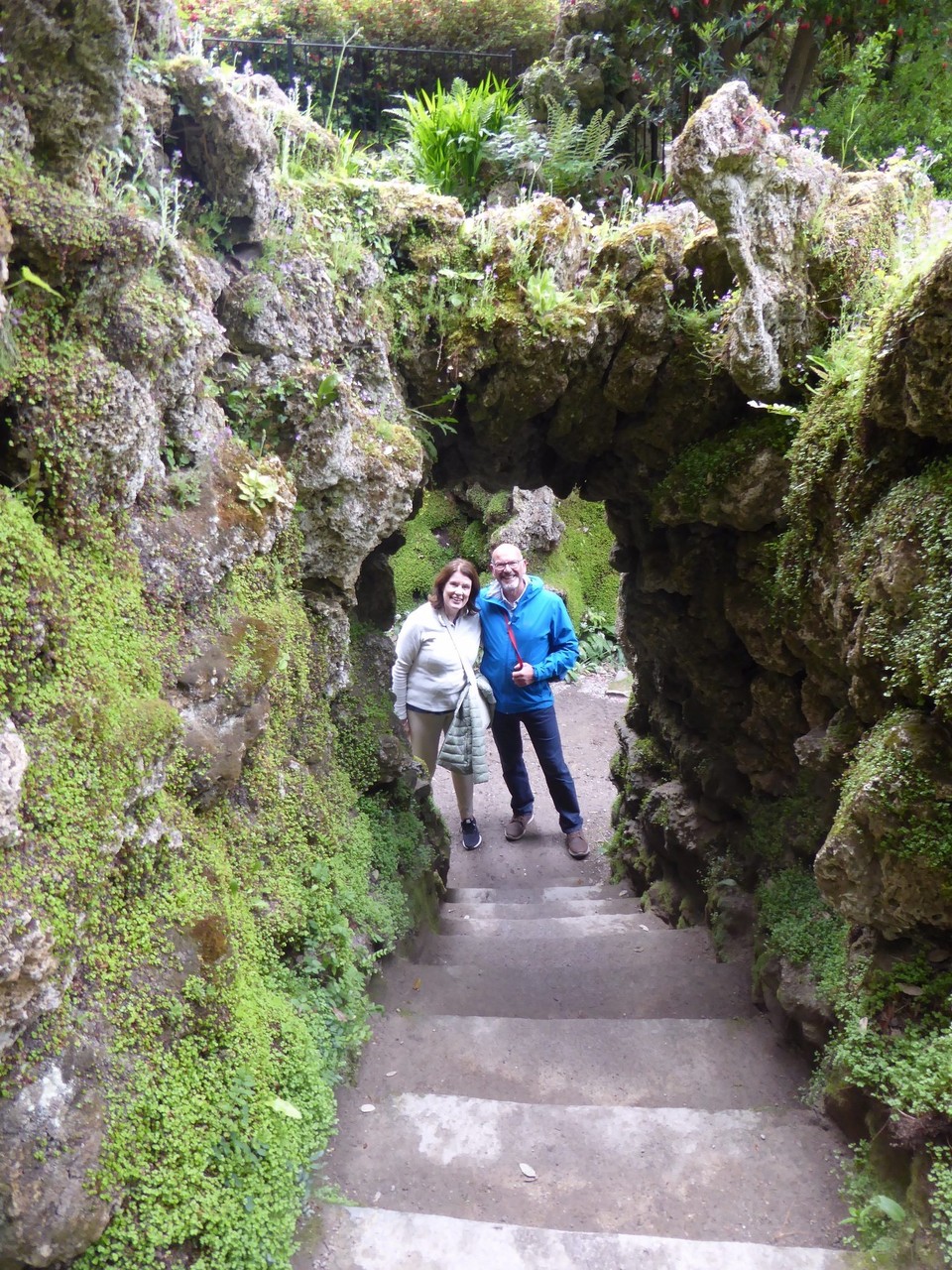 Ireland - Enniskerry - An 18th century grotto, one of the oldest features of the garden - the grotto that is, not the person in a blue jacket.