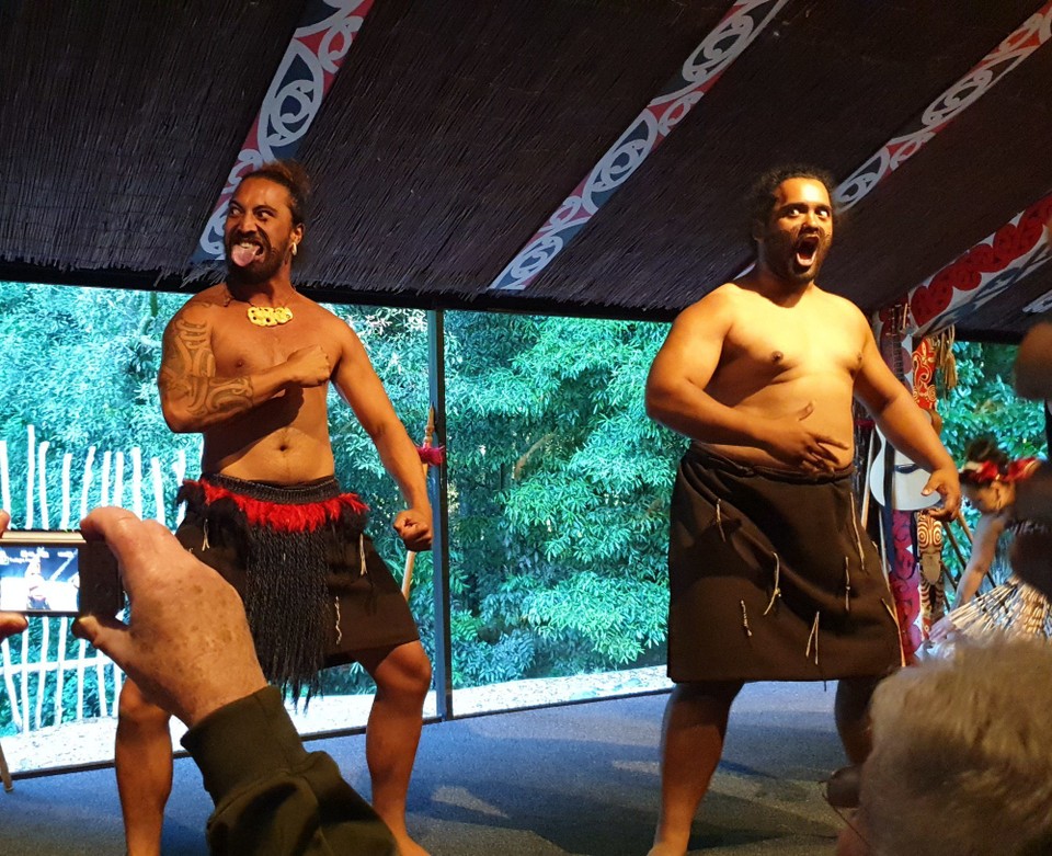 Neuseeland - Arapuni - Der Haka Tanz ist ein Zeichen von Respekt und Anerkennung. 