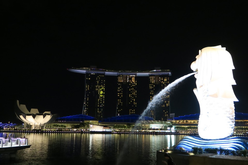 Singapore - Singapore - Merlion et marina bay