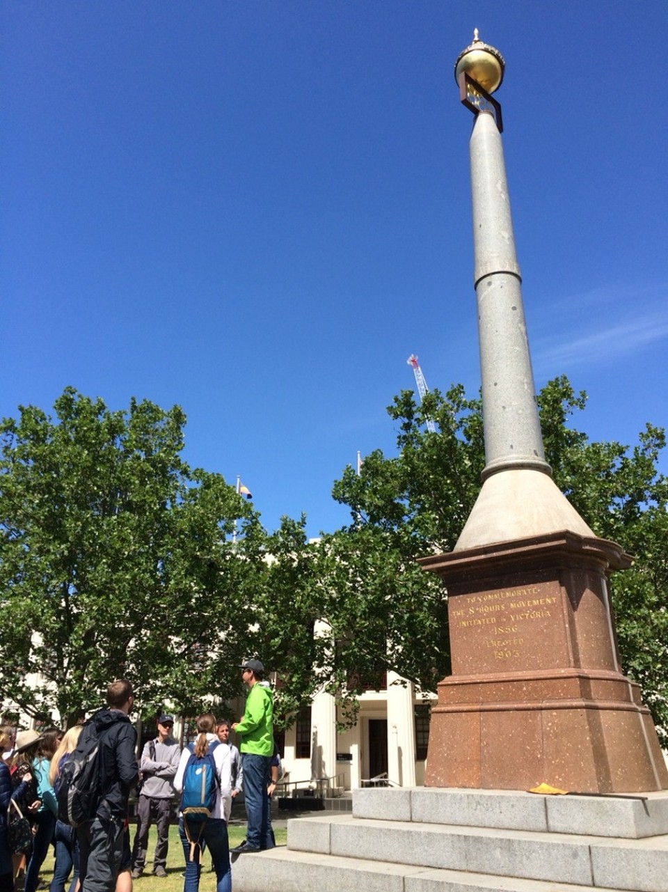 Australien - Melbourne - Kein Witz - ein Denkmal für den 8-Stunden Arbeitstag