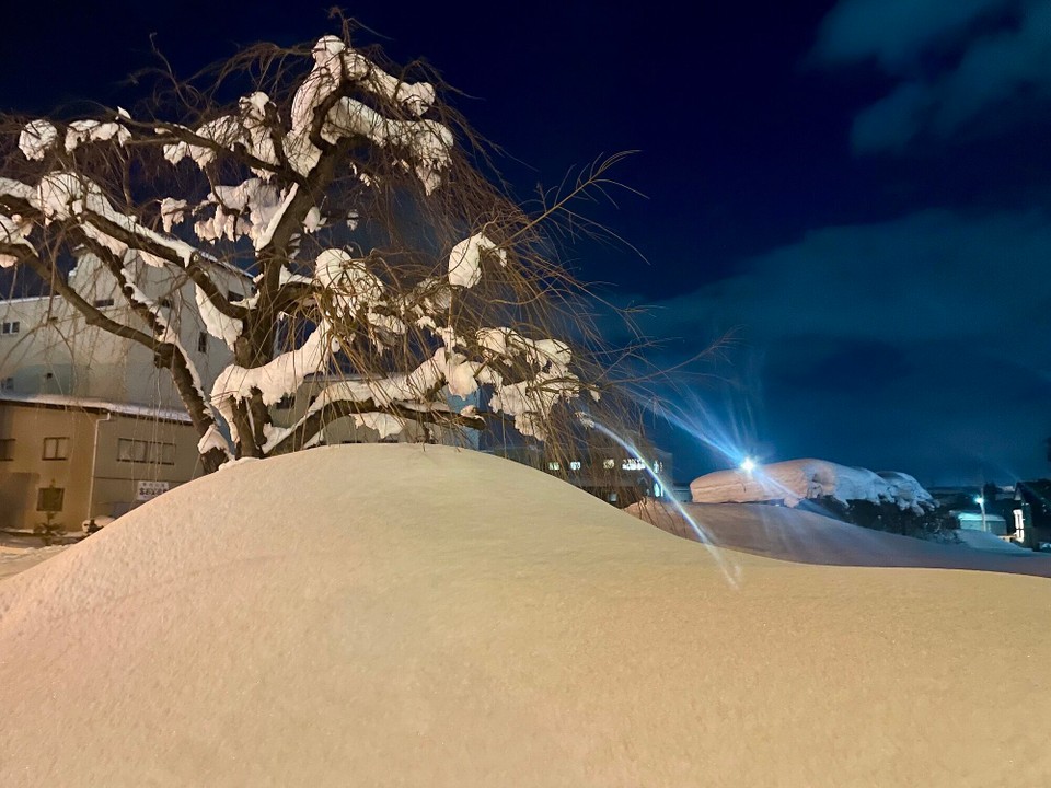 Japan - Hirosaki - Schneeberge sind so höch wie eistöckigi Büss!