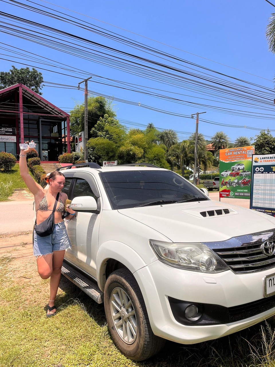 Thailand - Ko Lanta - Rented a car for today so we can explore. Went to the Koh Lanta National Park and saw monkeys and lizards. The scenes were beautiful here and we hiked up to the top where the lighthouse is to get the best views 