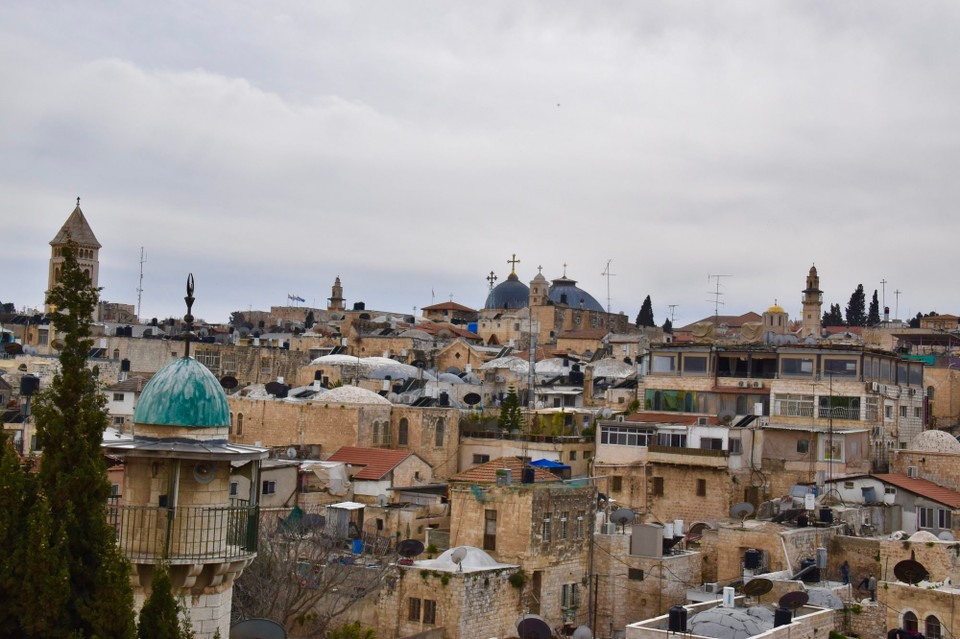 Israel - Jerusalem - Die Dachterrasse war wie ein friedlicher Ort in dieser unruhigen Stadt.