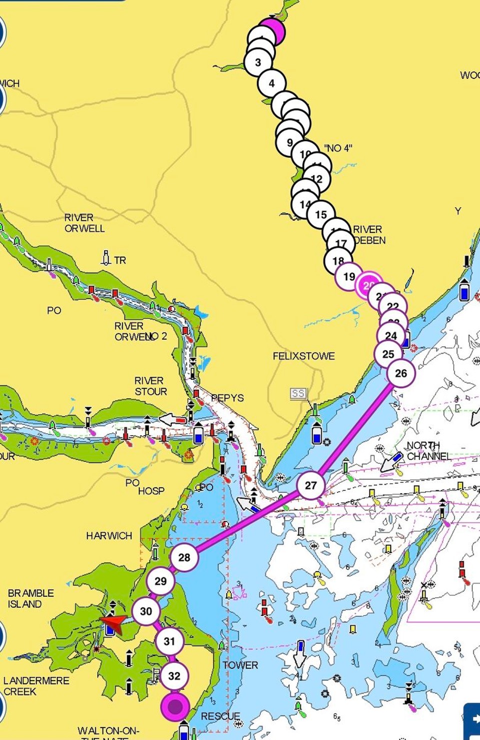 United Kingdom - Felixstowe - Woodbridge Marina to Walton Yacht Basin.