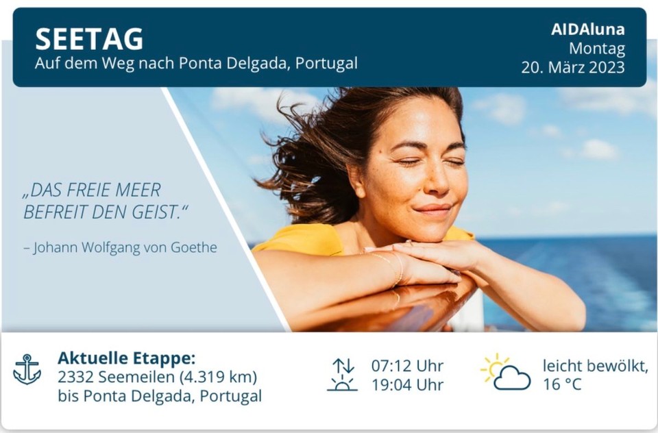 Ort bestimmen … -  - 5. Seetag