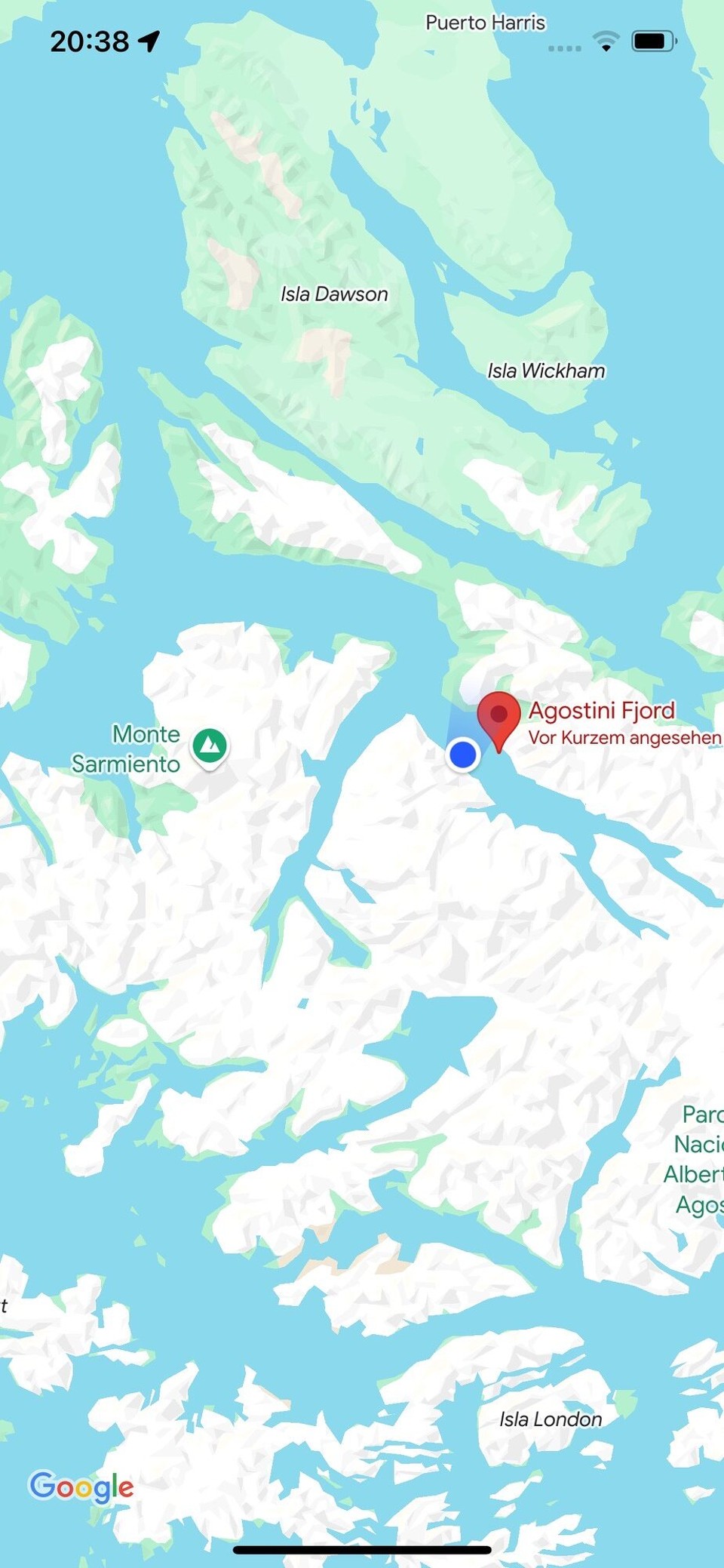 Chile - Punta Arenas - standort am Agostini Fjord/Gletscher