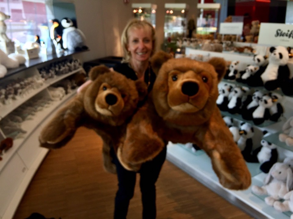  - Germany, Giengen, Margarete Steiff Museum - Steiff Bears for sale. 1,399 and 1,199 Euros. 