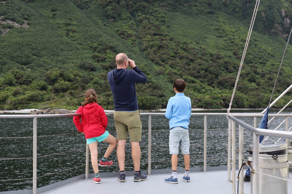 Neuseeland - Doubtful Sound - Ausschau halten nach Delfinen oder Pinguinen