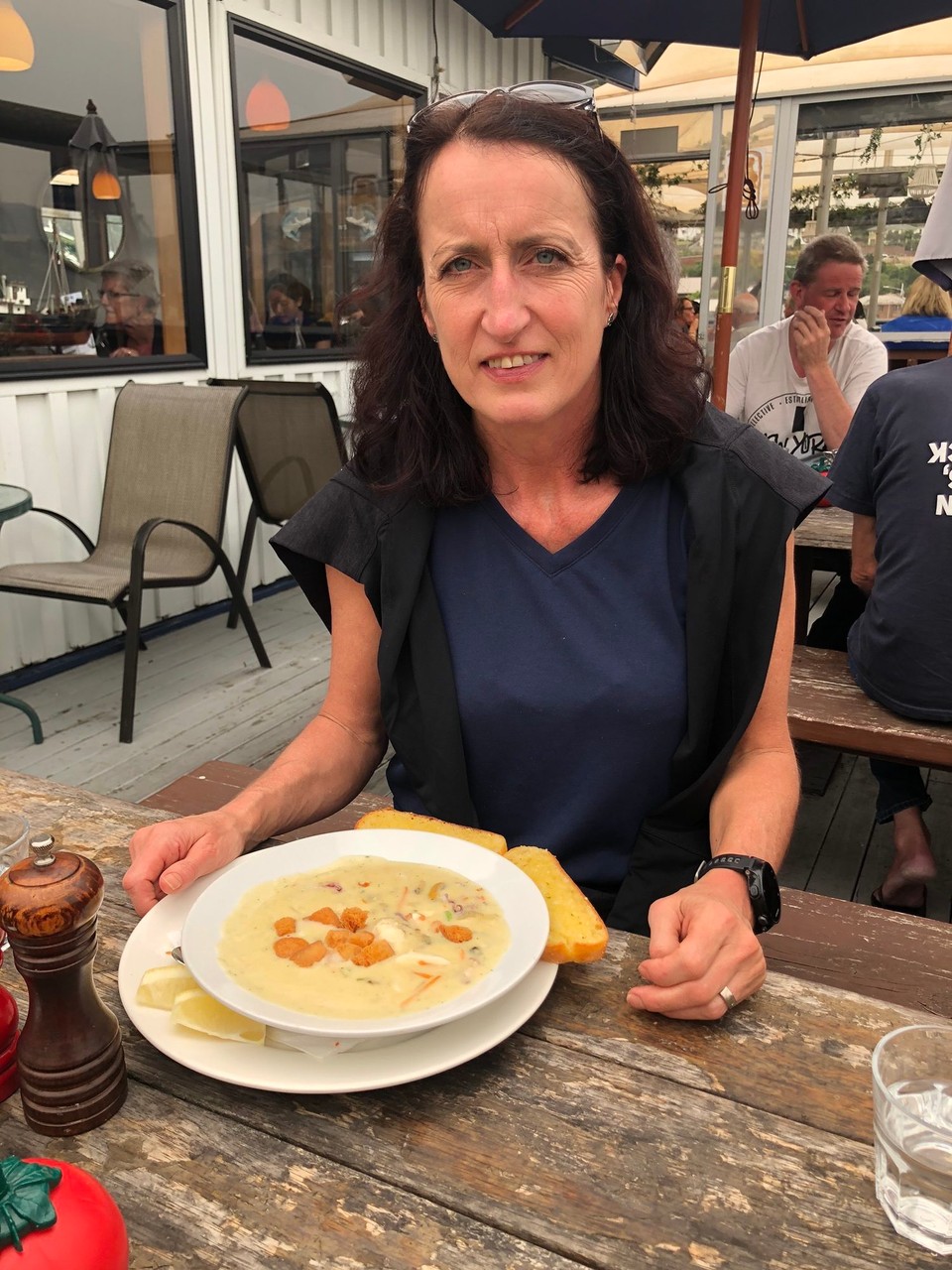 Neuseeland - Lyttelton - Seafood chowder am Hafen von Lyttleton 