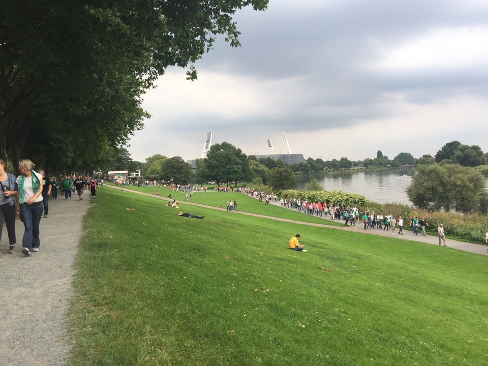 Germany - Bremen - Walking home. A constant stream of people. 