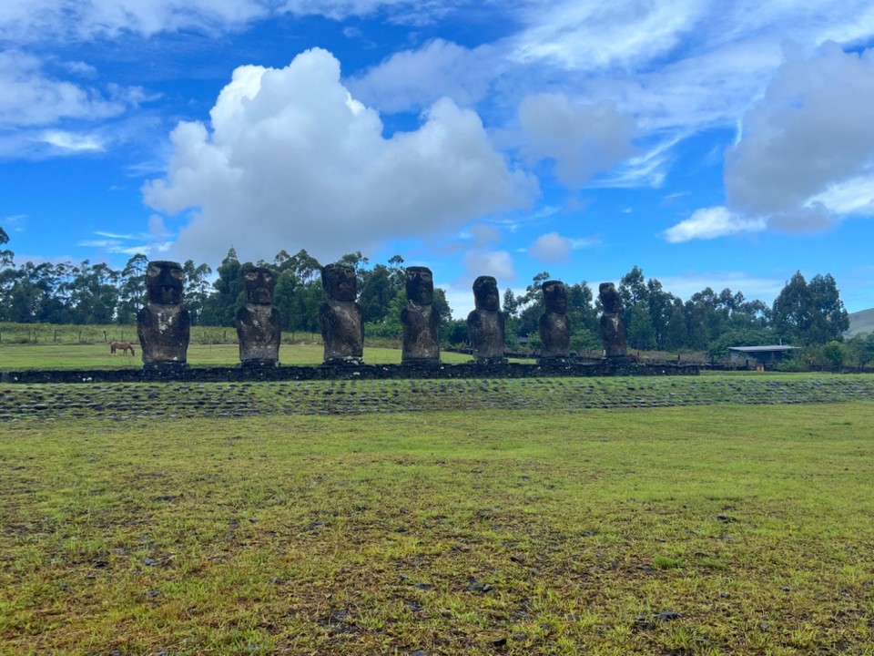 Chile - Easter Island - These Moai are the only ones which look out to see