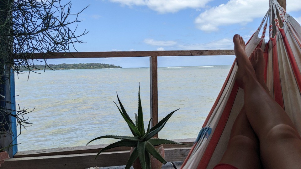 Panama - Provinz Bocas del Toro - Blick von der Hostel-Terrasse, kann man sich dran gewöhnen 
