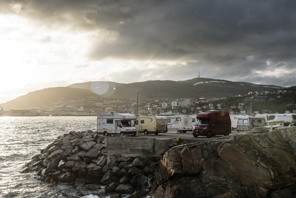 Norwegen - Hammerfest - Unser Platz direkt am Meer