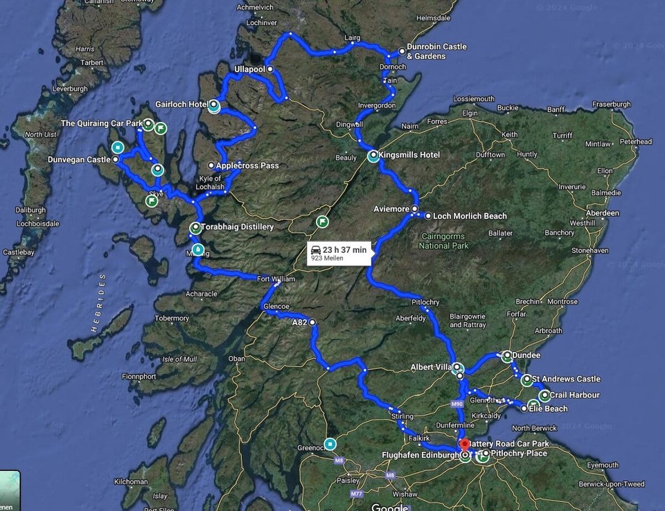 Royaume-Uni - Edinburgh - Notre « road trip » - le cadeau d’Eric pour mes 70 ans! Que l’aventure commence! 