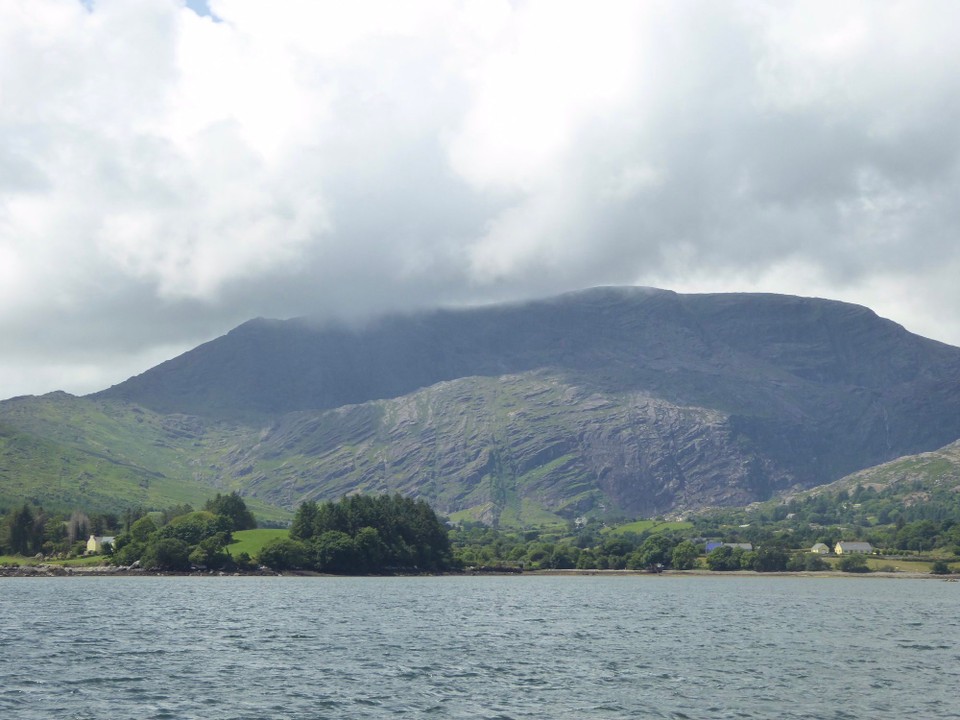 Ireland - Adrigole - Hungry Hill (682m) rising due west of Adrigole Harbour, which sometimes fosters a squall in the harbour.