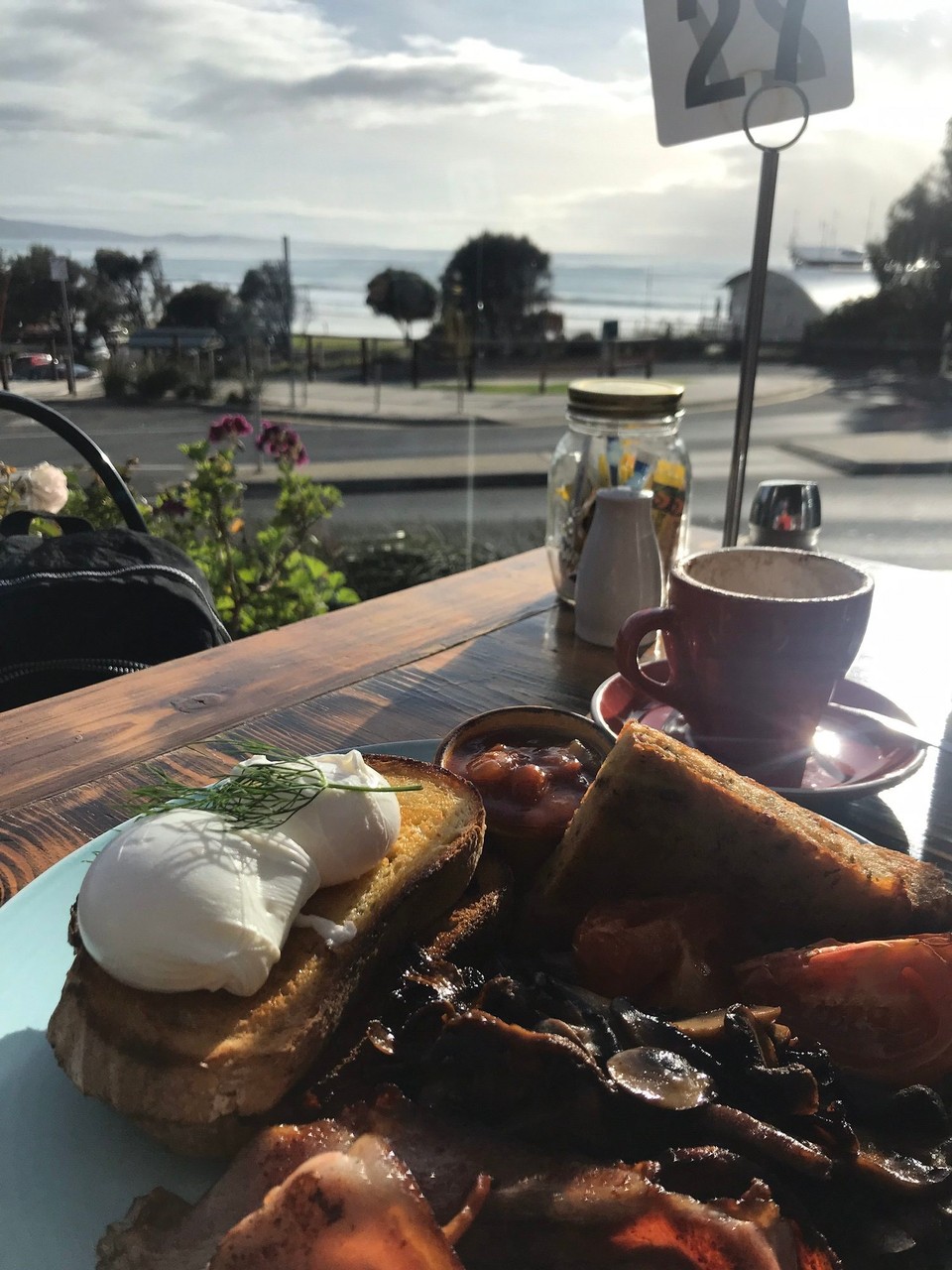 Australien - Melbourne - Letztes Frühstück mit Meerblick 