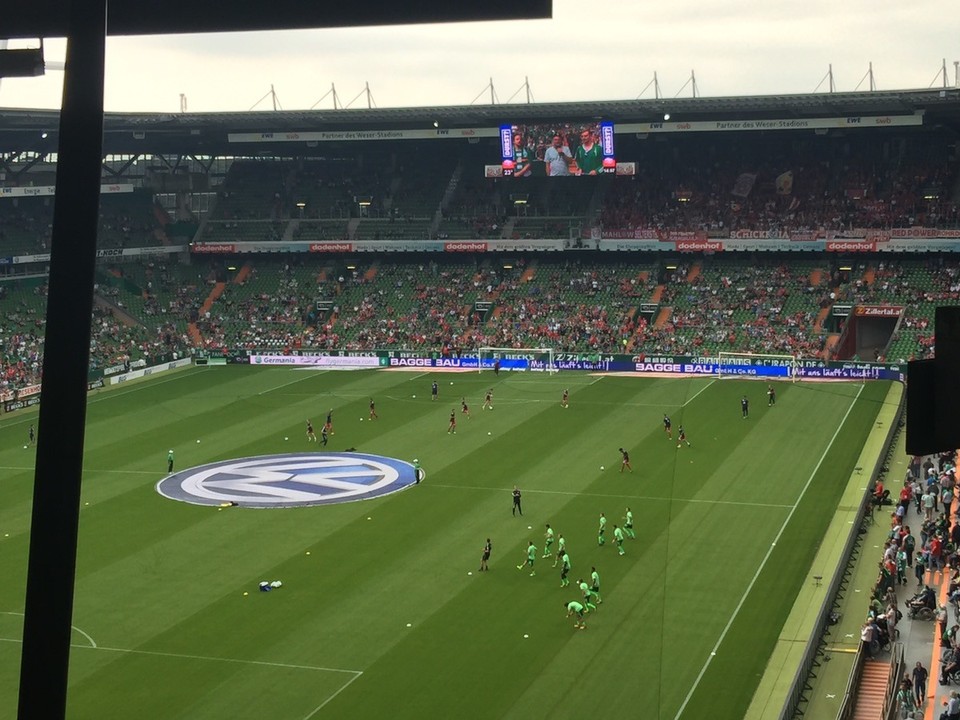 Germany - Bremen - Werder Bremen warming up. 