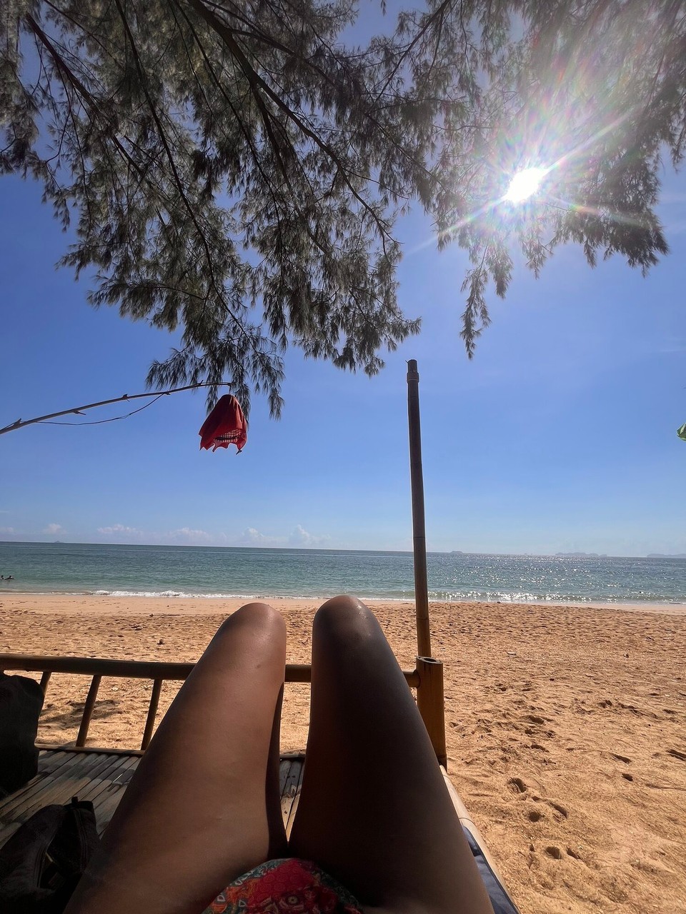 Thailand - Ko Lanta - Checked into the hostel who turns the air con off in the rooms between 10am - 4pm?! So it was boiling when we got there. Straight to the beach and in the sea for me. Really quiet here and I like it a lot 