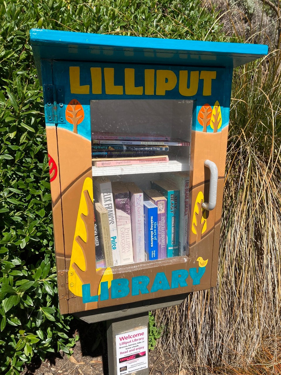 Neuseeland - Queenstown-Wakatipu Ward - An einer Bücherzelle am Wegesrand kann ich nicht ohne einen Blick zu riskieren vorbeigehen 🤓