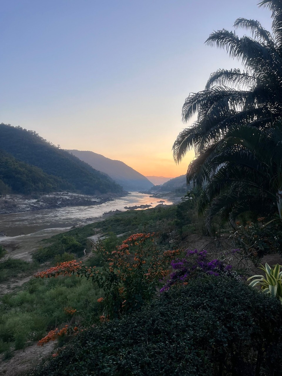 Laos - Pakbeng - View from our hotel, looks like a painting! Stunning!