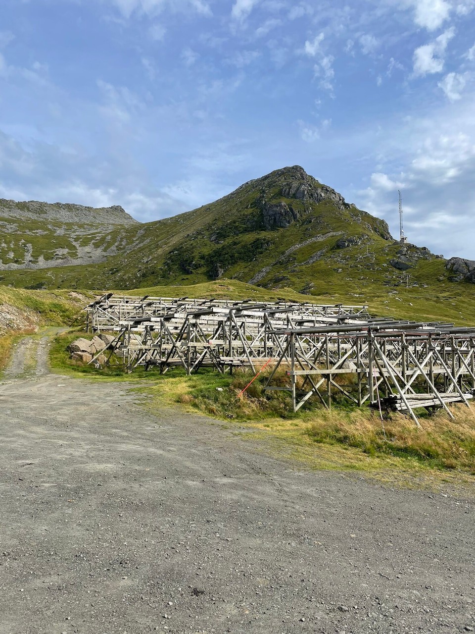 Norwegen - Napp - Kabeljau wird wohl auch in den Bergen getrocknet 