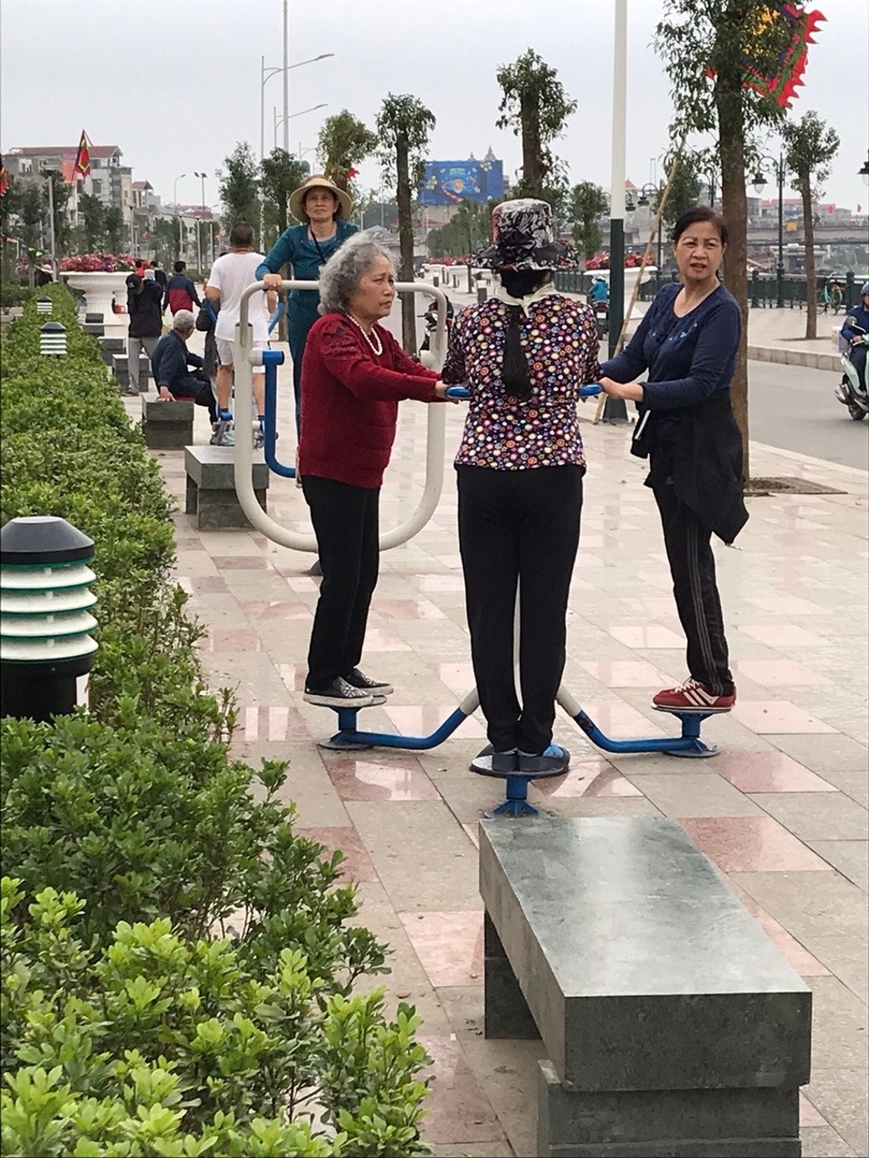  -  - Exercising in the streets of Haiphong 
