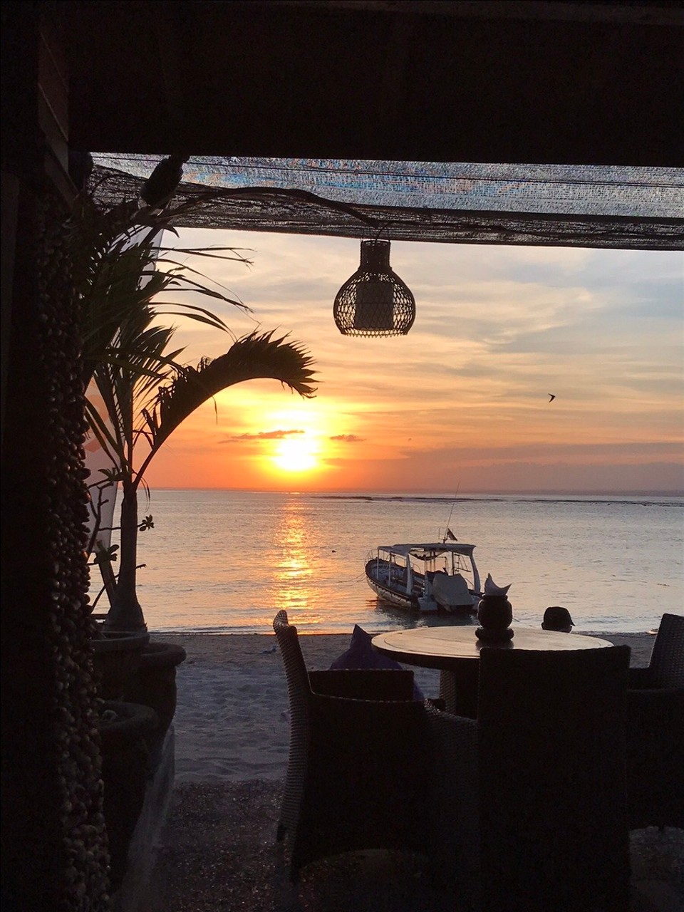 Indonesia - Gianyar - Watching sunset from FrenchKiss Divers beachside bar