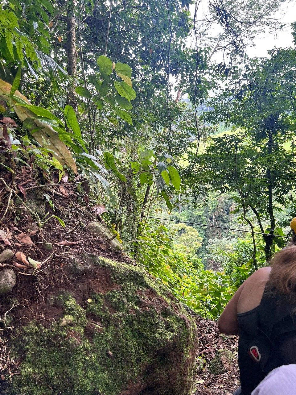 Costa Rica - La Fortuna - Und am Sunntig bini am Morge uf en Zip Line dure Dschungel mit ere wunderschöne Ussicht und han mich nachher no en Fels durab chönne abseile wie james bond. Fotis hätted aber 25$ kostet also müender euch das jetzt eifach nur vorstelle