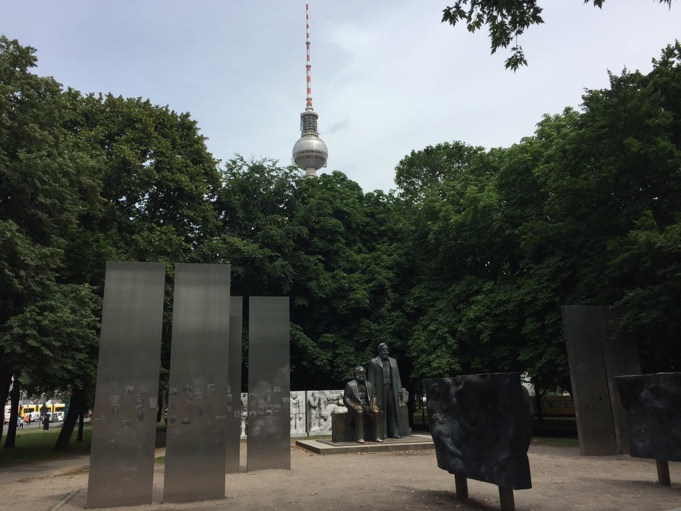 Germany - Berlin - Leaving lunch and crossing to hear home I discovered a great view of the Berliner Fernsehturm, Berlin's television tower.