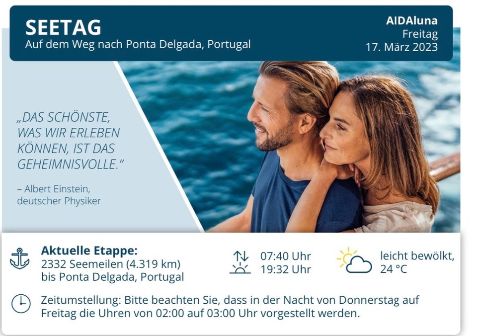 Ort bestimmen … -  - 2. Seetag
