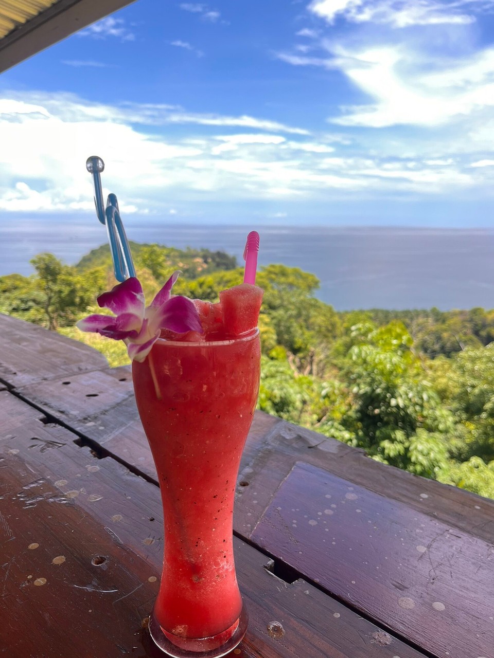 Thailand - Phuket - A lot quicker getting down and there was a shack at the bottom where I got a watermelon smoothie and booked a Grab back to the beach 