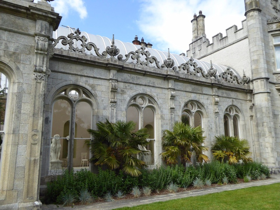 Ireland - Bray - Apparently when the 11th Earl objected to spending more money on building the Orangery, his countess Harriet sold the family tiara to finance the work.  The crenellations were consequently based on the design of the tiara.