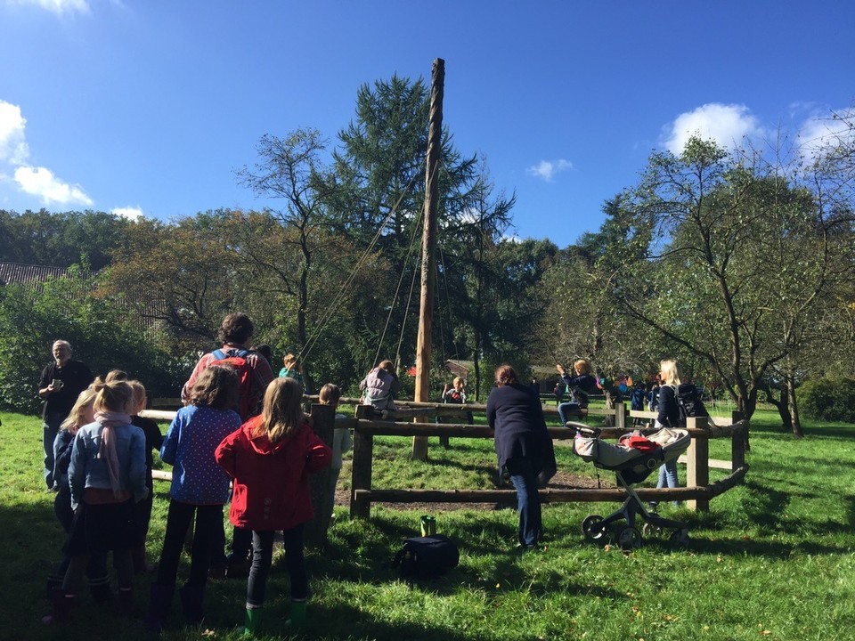 Germany - Buchholz in der Nordheide - Würme. Apple crushing and organic festival. Old style wooden playground. 