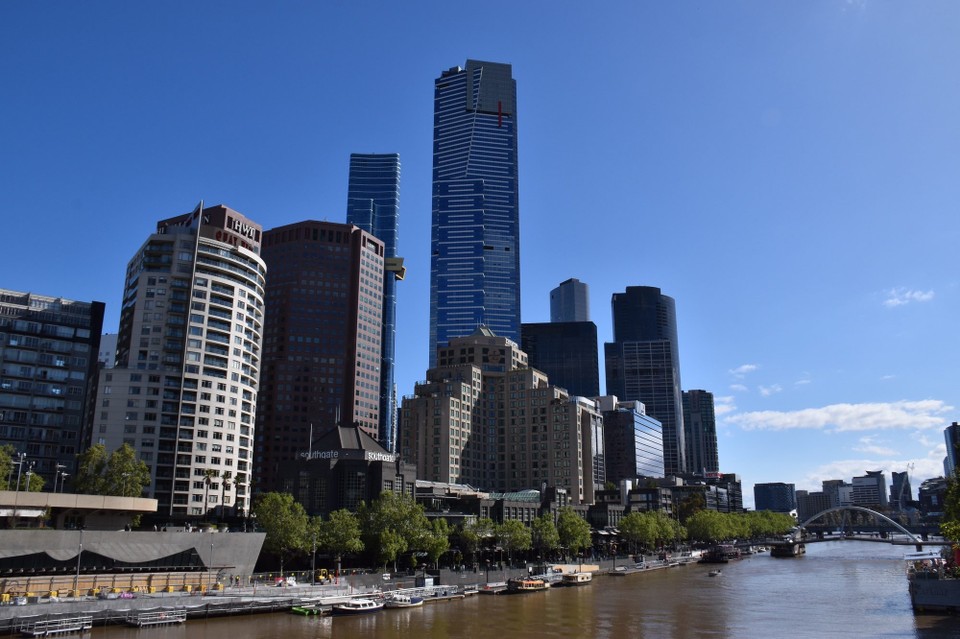 Australien - Melbourne - Das höchste Gebäude Melbournes der Eureka Tower am Yarra River