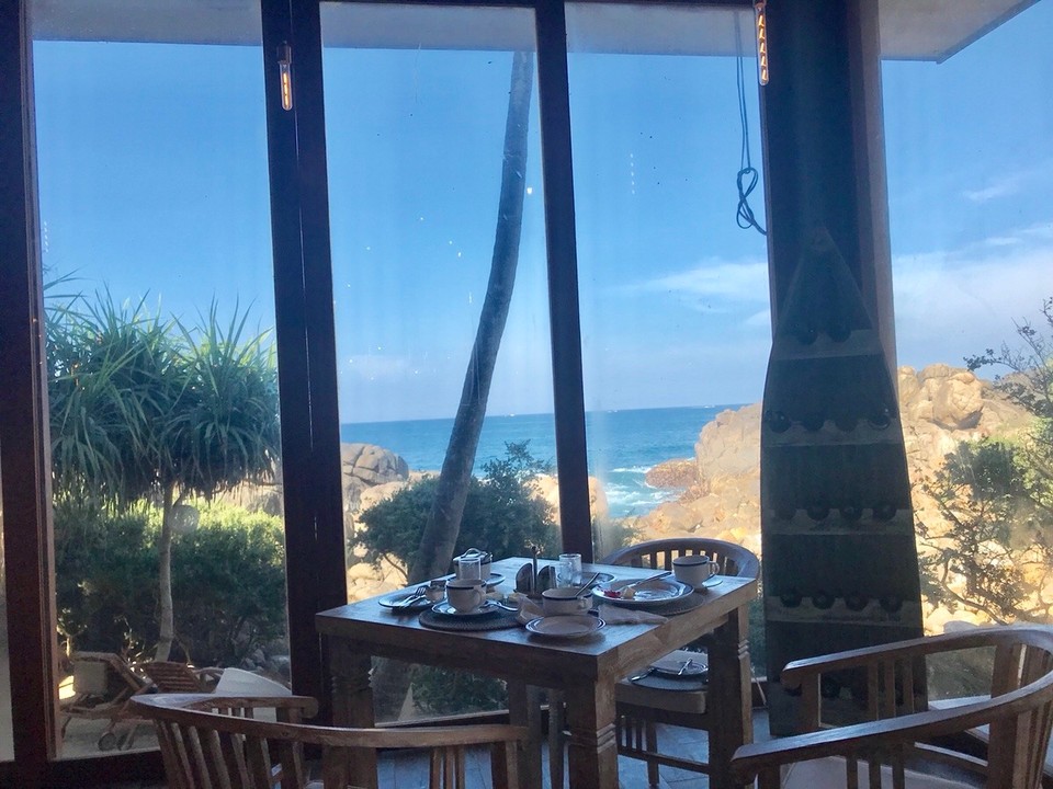 Sri Lanka - Unawatuna - Blick vom Speisesaal 🍉🥐🥟🍮🍯🥖🥕🥒