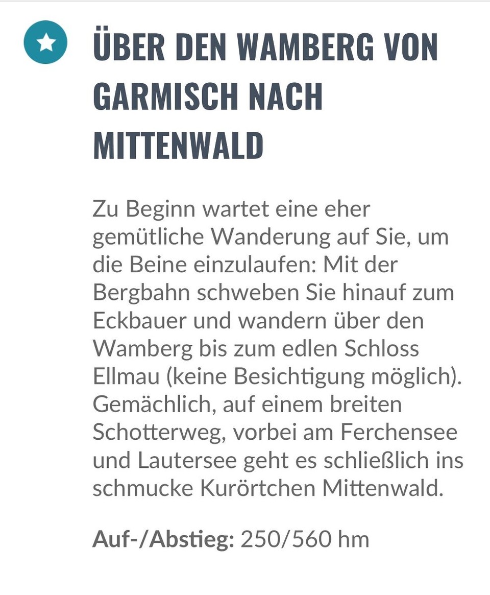 Deutschland - Garmisch-Partenkirchen - Der Plan für heute.
Knapp 3km zum einkaufen in Richtung Bergbahn und dann geht’s los. 