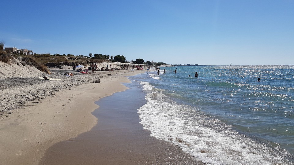 Griechenland - unbekannt - Hotelstrand mit Blick in Richtung Mastichari.