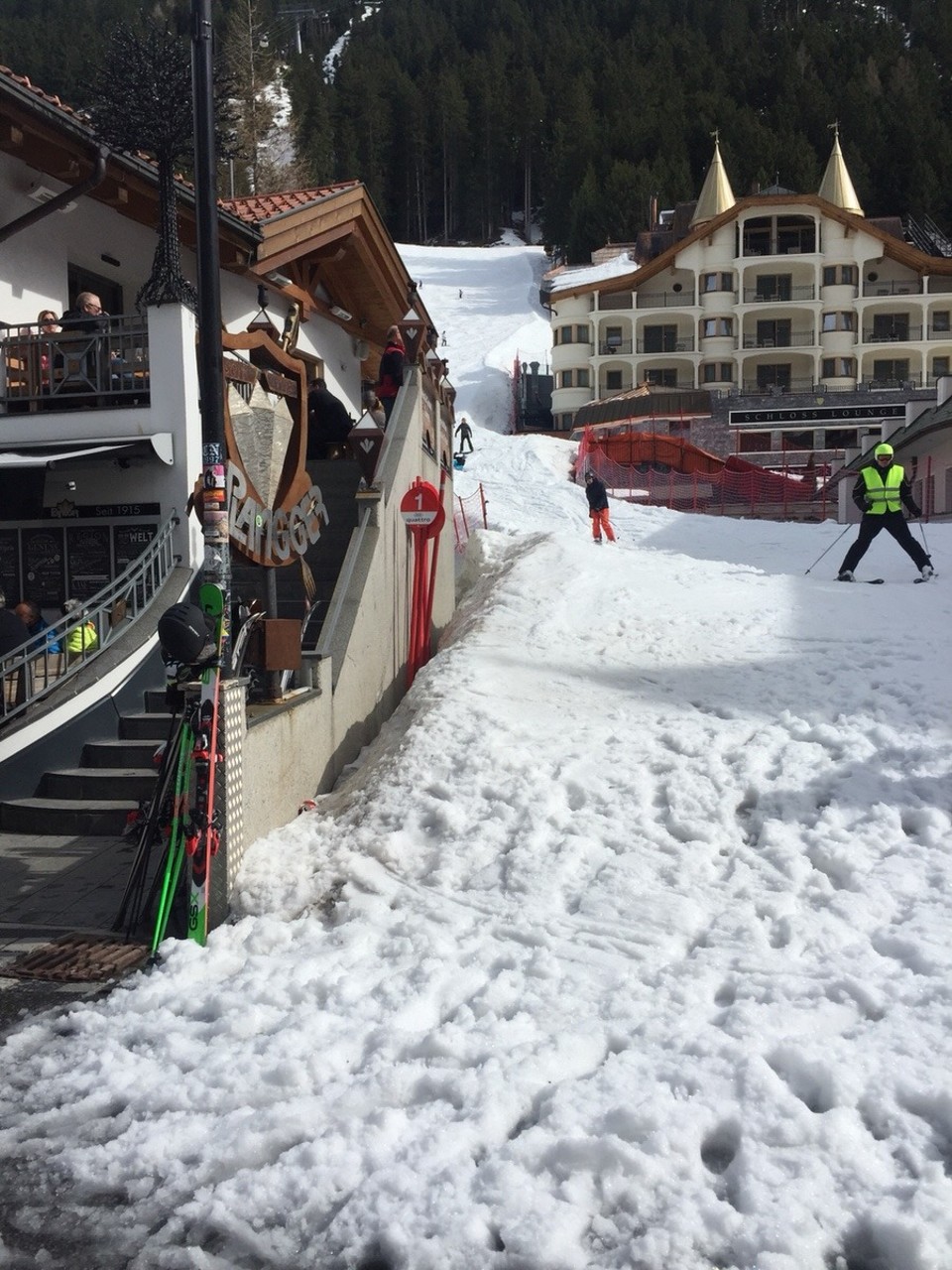 Österreich - Ischgl - Abfahrt bis ins Dorf. Schikanone hat mitgespielt!