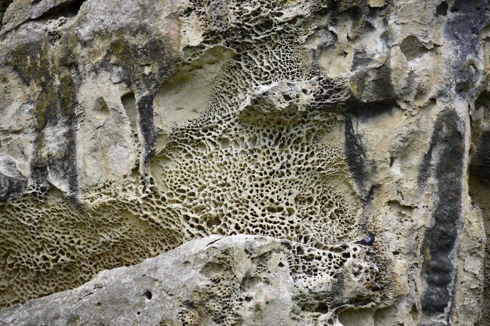 Neuseeland - Twizel - Ungewöhnliche Strukturen im Felsen.