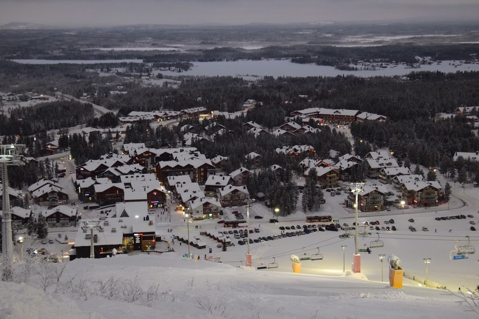 Finnland - Sirkka - Blick auf Levi, in der Mitte ist unser Hotel 