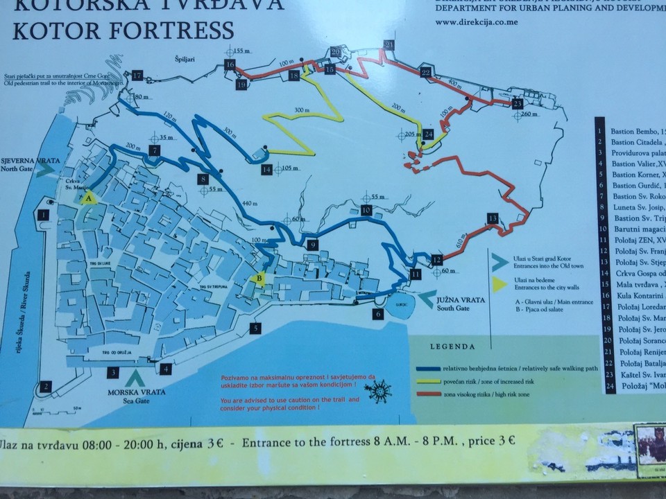  - Montenegro, Kotor - Map of defences