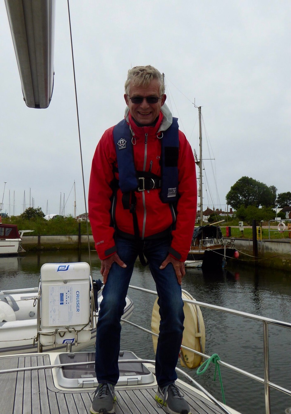 United Kingdom - Felixstowe - Having been battered by high winds in Hamford Water and as we came around Stone Point into the Walton Channel, it was a relief to discover the Yacht Basin was sheltered. Good to be back, we met Kate, Mark and Maggie for supper in the Yacht Club.