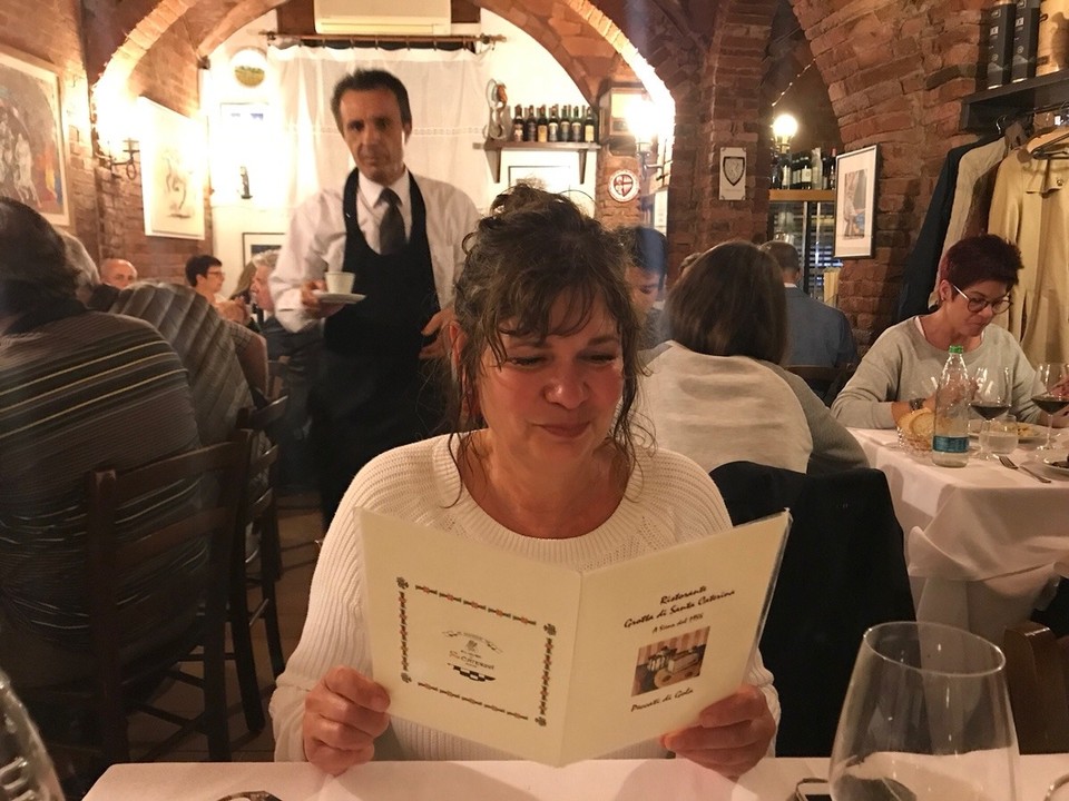 Italien - Siena - Lecker, lecker und lecker! Noch den letzten Tisch ohne Reservierung bekommen. Der letzte Abend in Siena so richtig nett in der Grotte.