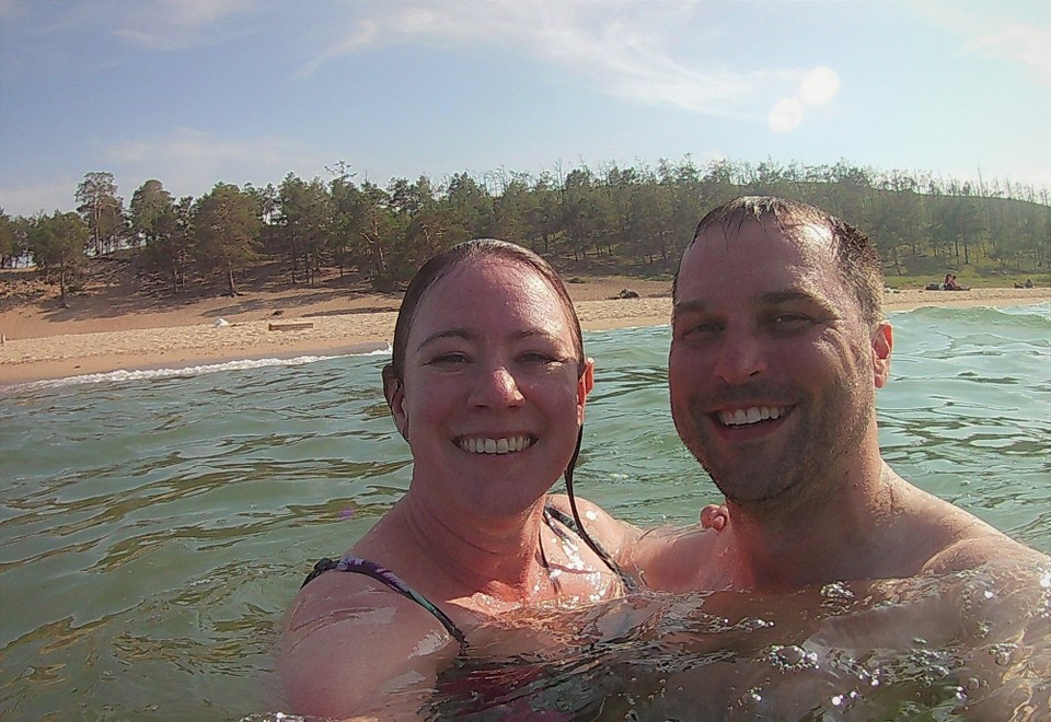 Russia - Lake Baikal - proof we went for a swim in Lake Baikal