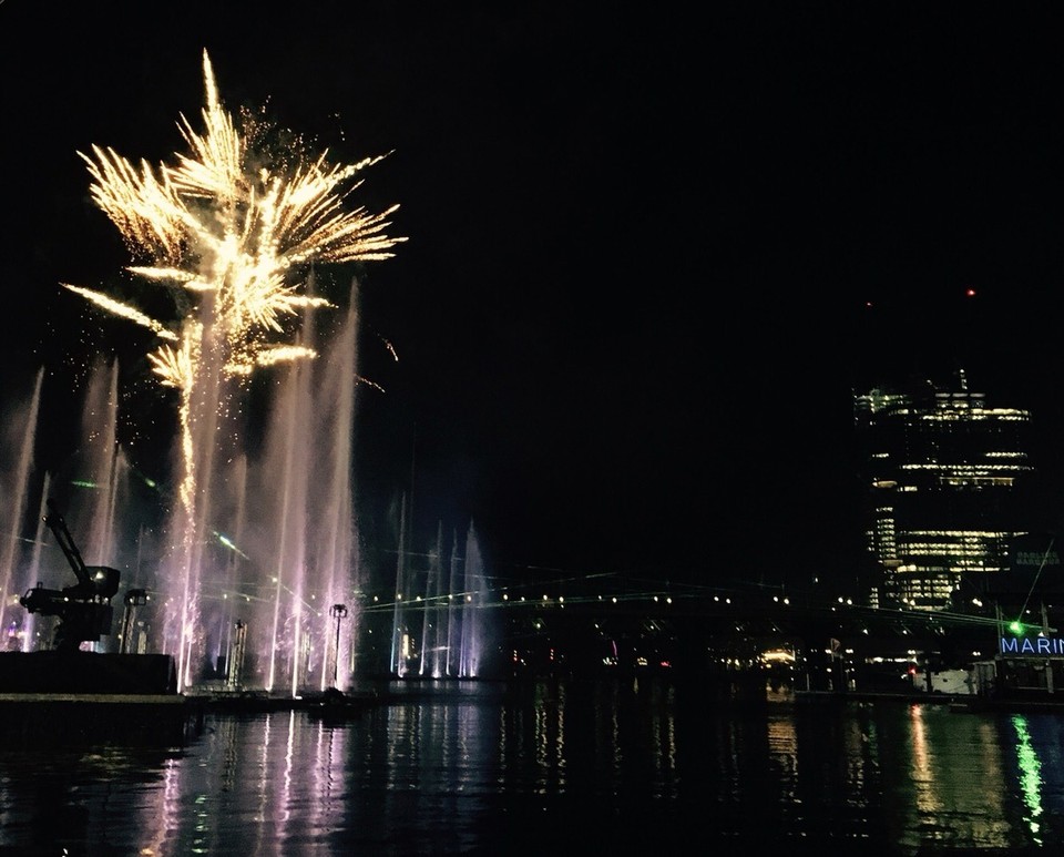 Australia - Sydney - Und die Wasser/Feuerwerkshow im Darlinghabour war auch eines meiner Highlights von Sydney - wenn ich euch wieder einmal treffe, fragt mich nach dem Video wo ich hier gemacht habe. Ein Wort: UNGLAUBLICH