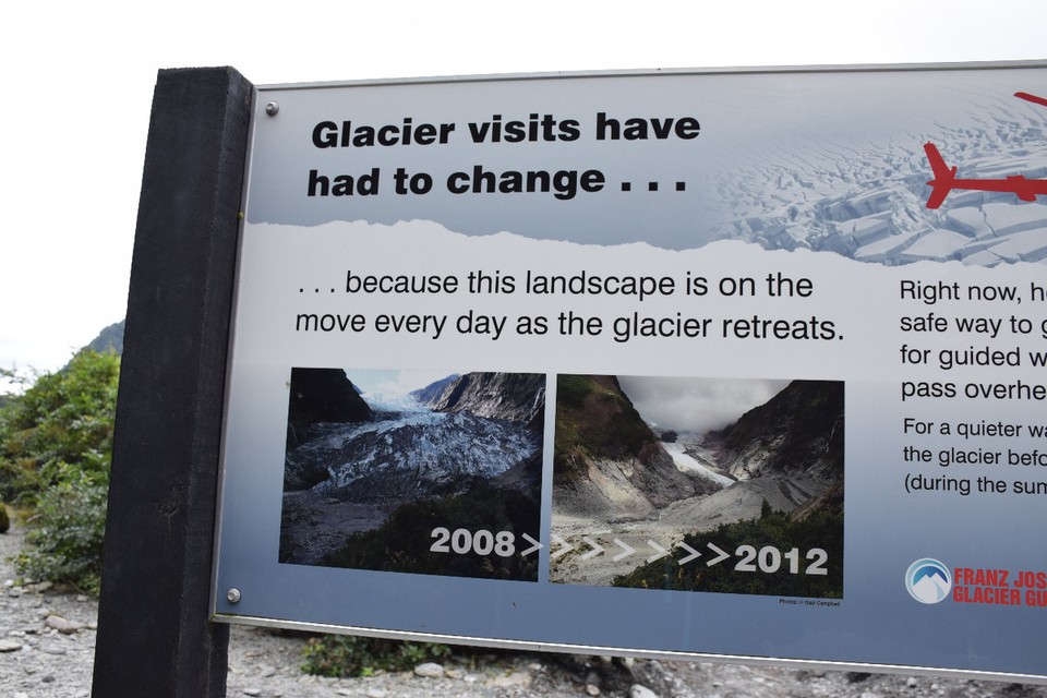 Neuseeland - Franz-Josef-Gletscher - Der Gletscher ist in den letzten Jahren ganz schön geschrumpft...
