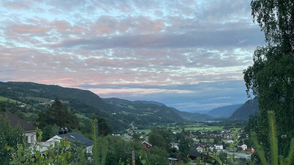 Norwegen - Ringebu - Abendstimmung von unserem Stellplatz an der Schule aus